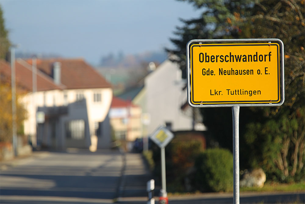 Ortsschild Teilgemeinde Oberschwandorf